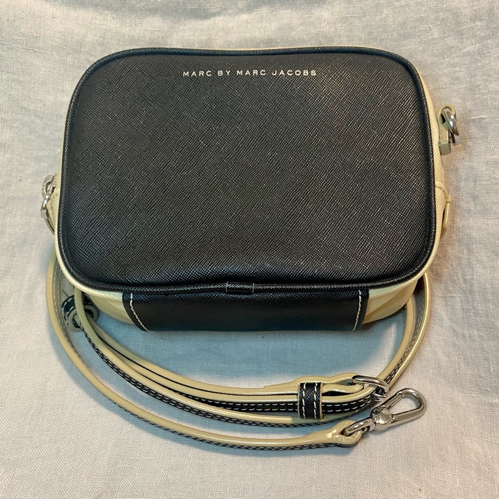 Marc by Marc Jacobs Leather Crossbody Camera Bag, Black & Cream